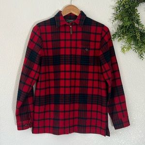 Lauren Ralph Lauren Wool Red/Navy Plaid Zipper Jacket